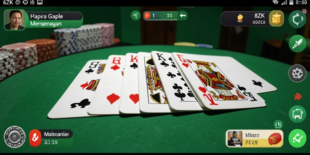 Tampilan antarmuka gameplay Gaple yang menarik di 8ZK.