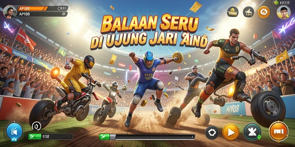 Tangkapan layar menampilkan aksi seru dari balapan API88.