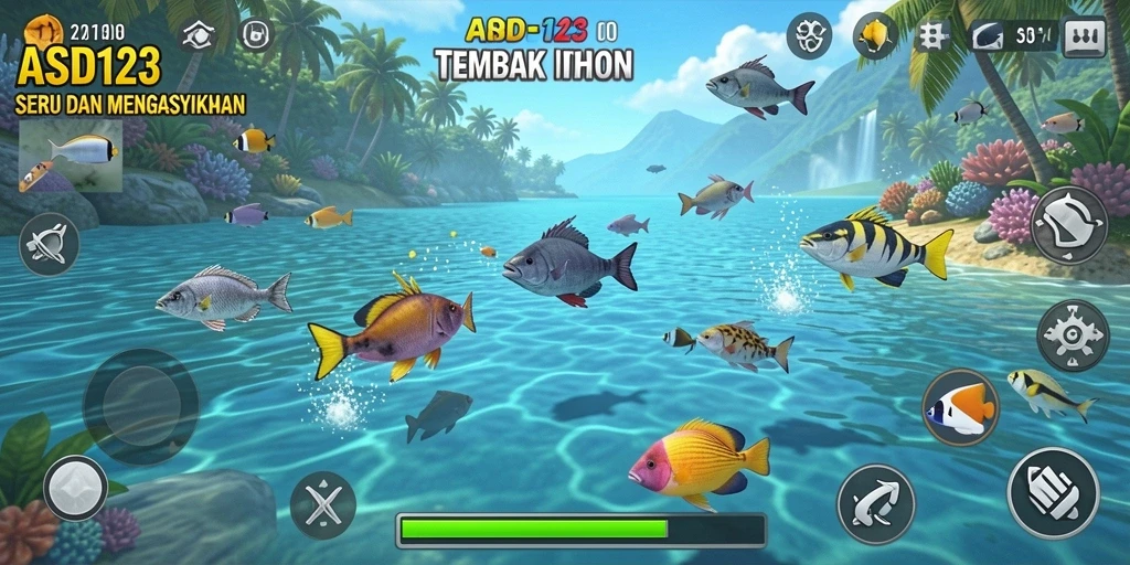 Tampilan gameplay menarik di ASD123 dengan aksi tembak ikan yang seru.