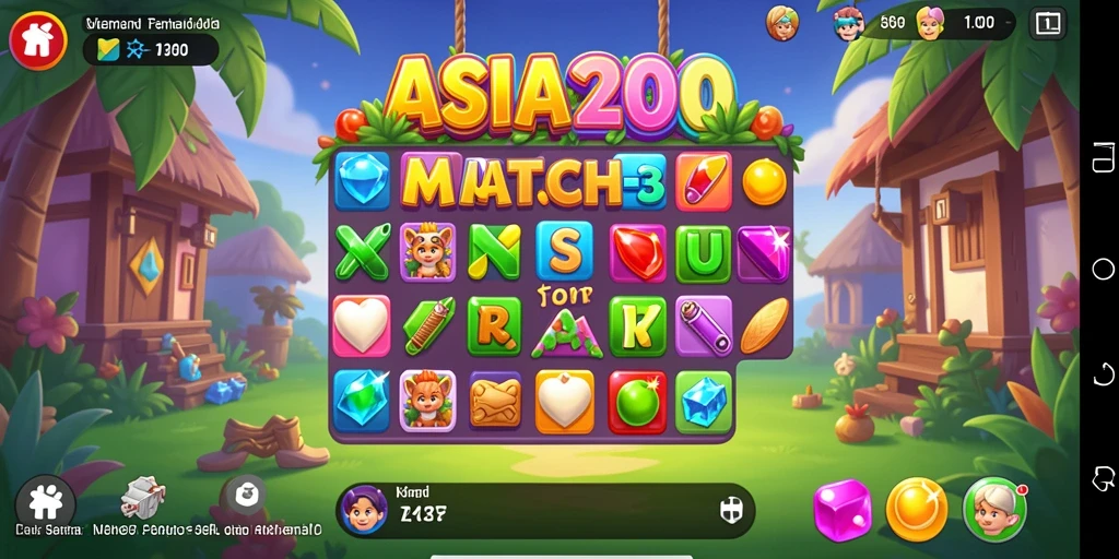 Tampilan gameplay Match-3 yang menantang dan menarik.