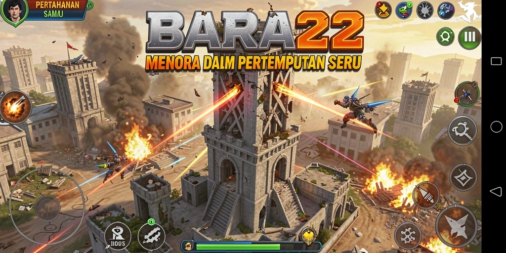 Tampilan gameplay BARA22 yang menegangkan dan strategis.