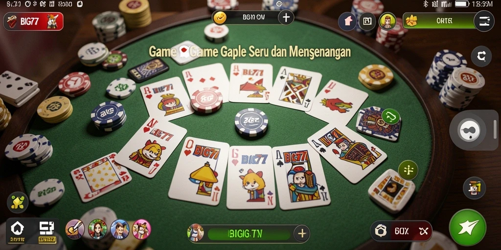 Screenshot gameplay BIG77 menampilkan sesi bermain gaple yang menarik.