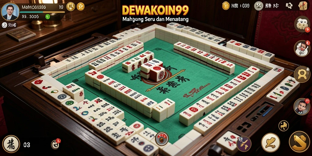 Tampilan gameplay menarik dalam DEWAKOIN99 saat bermain Mahjong.