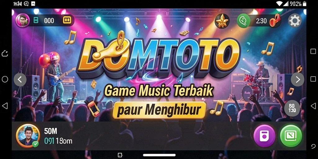 Screenshot gameplay DOMTOTO yang menampilkan keseruan bermain musik.