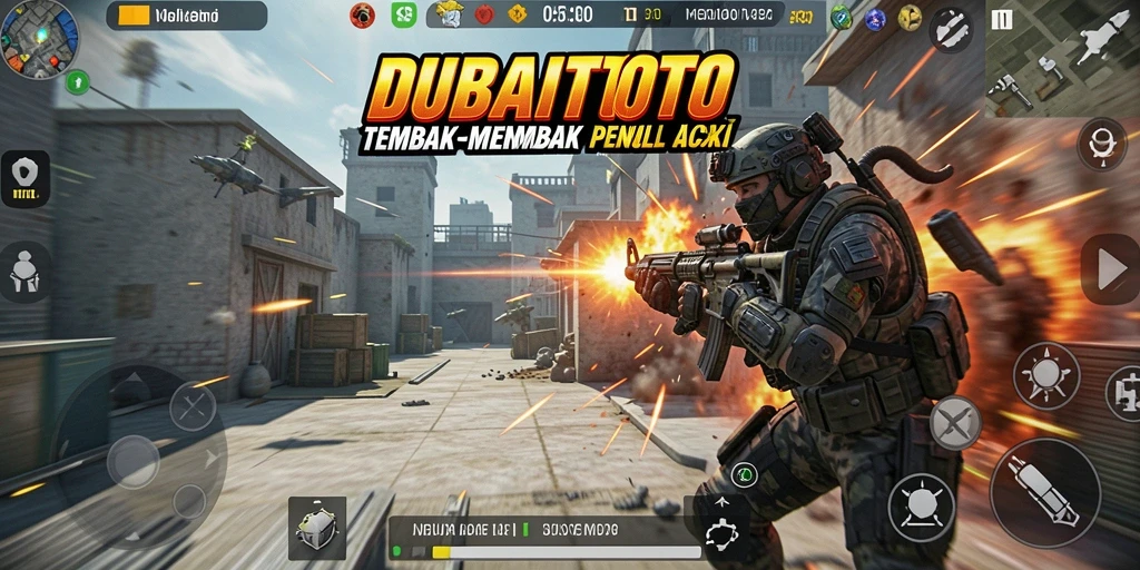 Tangkapan layar DUBAITOTO menampilkan aksi tembak-menembak yang mengasyikkan.