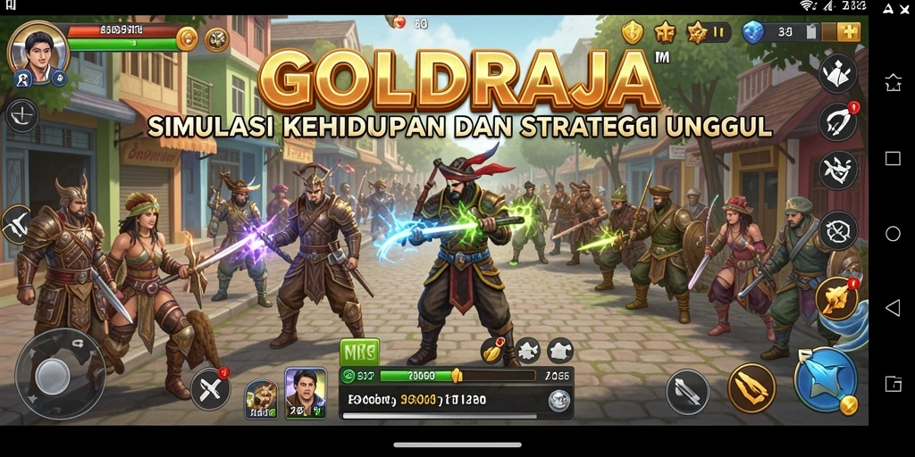 Screenshot gameplay GOLDRAJA menampilkan keindahan grafis dan strategi pembangunan.