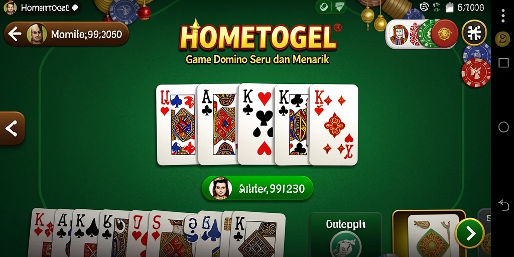 Tampilan gameplay seru dari HOMETOGEL saat bermain Domino.
