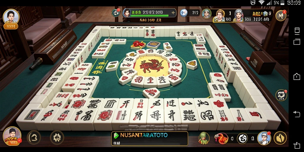 Screenshot gameplay NUSANTARATOTO yang menampilkan serunya permainan Mahjong.