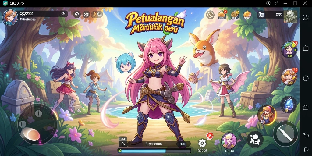 Tangkapan layar gameplay QQ222 yang penuh aksi Anime.