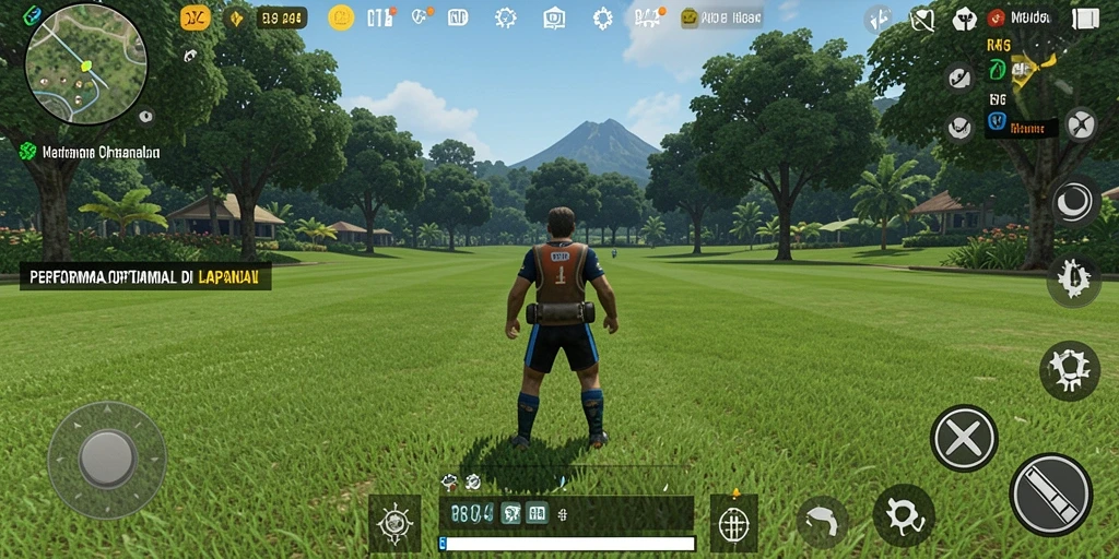 Tampilan gameplay mendebarkan di RR44 dengan aksi sepak bola intens.