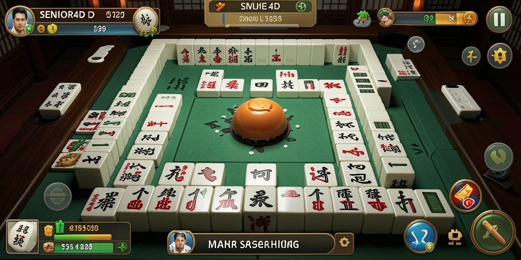Tampilan gameplay Mahjong yang seru dan menantang di SENIOR4D.