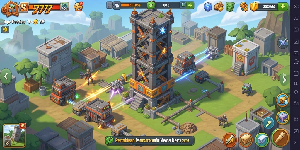 Tampilan gameplay SL777 yang menarik dan strategis dalam Tower Defense.