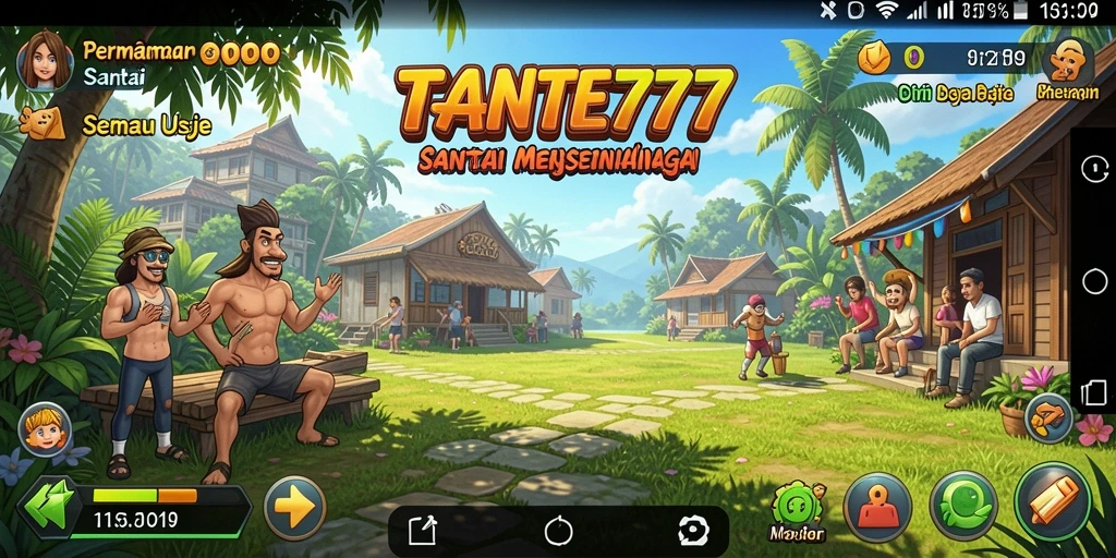 Screenshot TANTE777 menunjukkan gameplay yang ceria dan menarik.