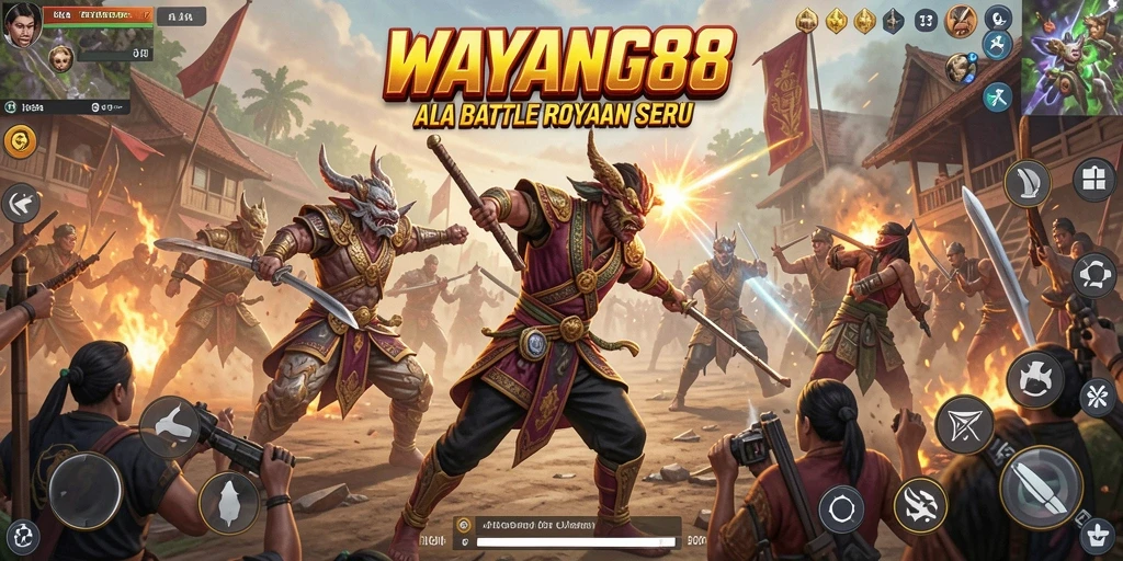 Tampilan seru dari gameplay Battle Royale di WAYANG88.